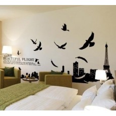 City Landscape Love Beautiful Flight Wall Sticker